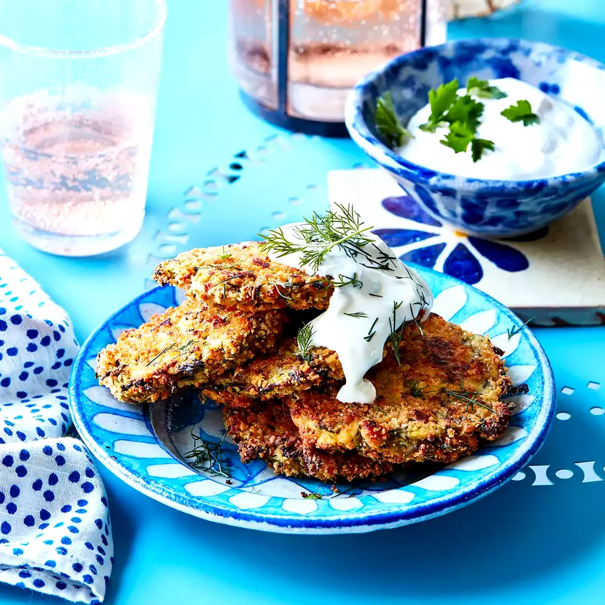 Zucchini Patties with Herbs & Feta (Kolokythokeftedes)