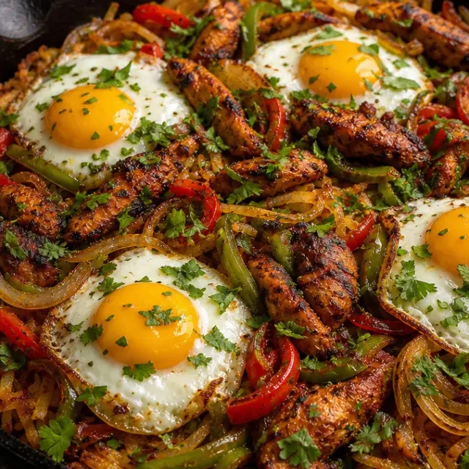 dennys chicken fajita breakfast skillet