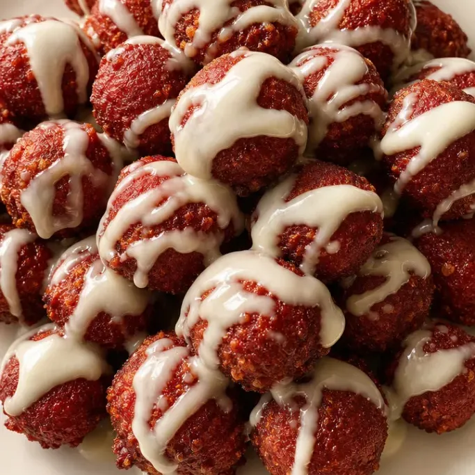dennys red velvet puppies with cream cheese icing