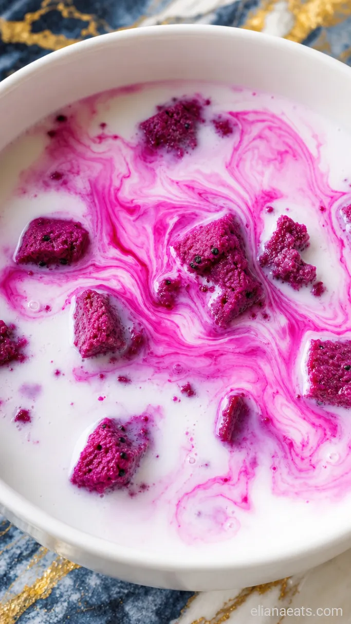Step 1: Bloom the Dragon Fruit in Coconut Milk