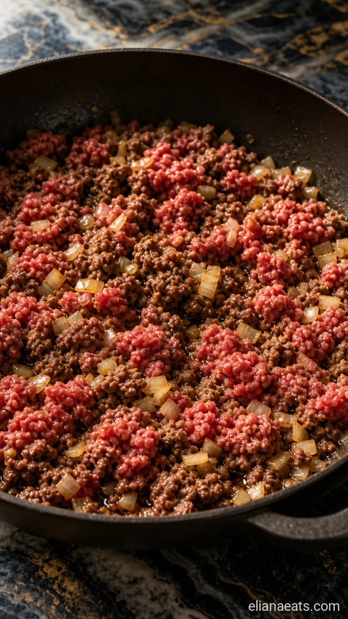 Step 1: Brown the Beef and Onion