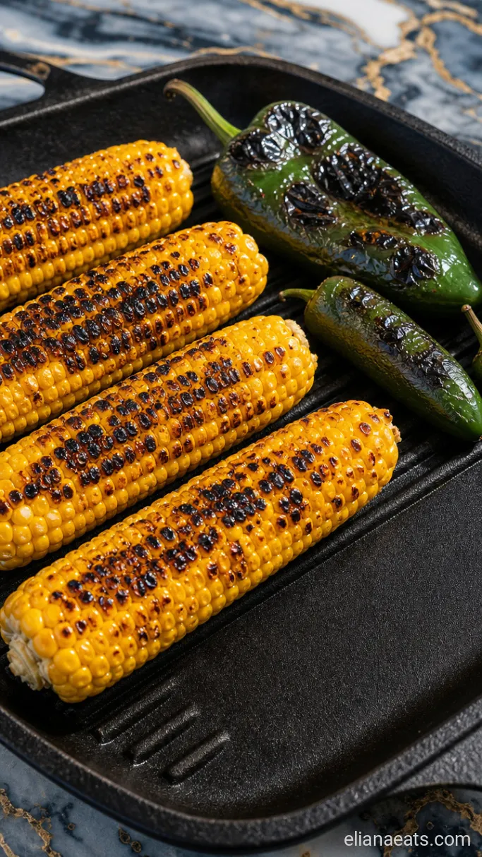 Step 1: Char the Corn and Peppers