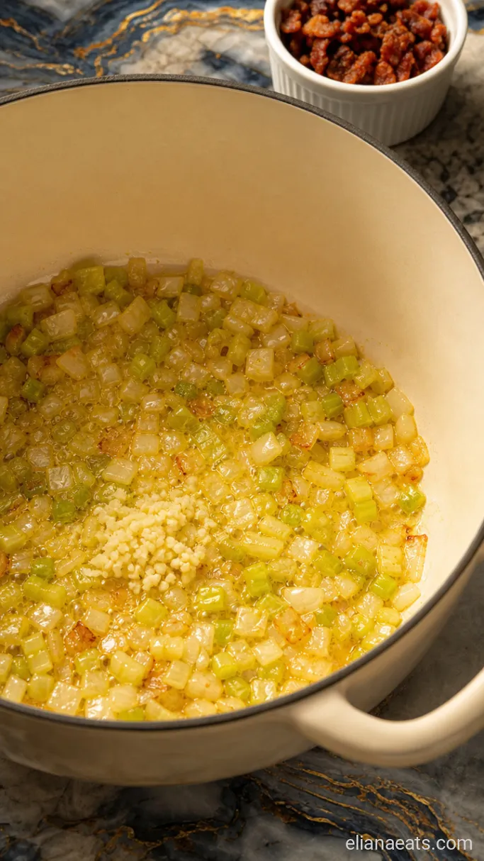 Step 1: Cook the Bacon and Soften the Vegetables