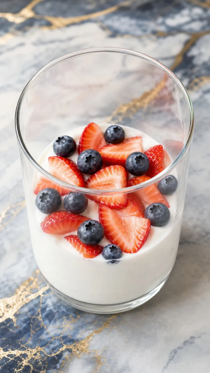 Step 1: Layer the Yogurt and First Round of Fruit