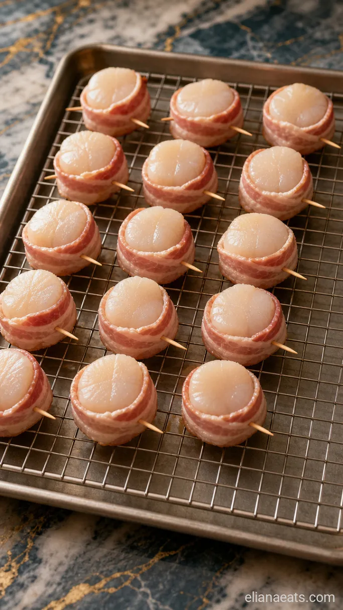 Step 1: Pat and Wrap the Scallops