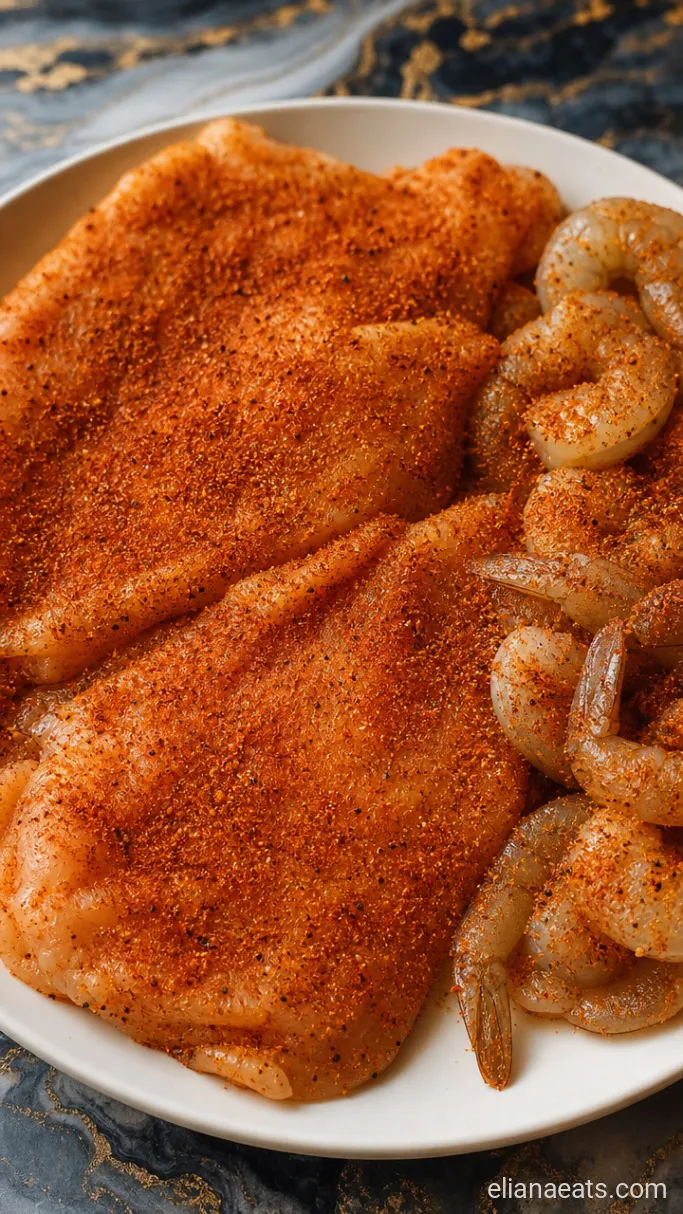 Step 1: Season the Chicken and Shrimp