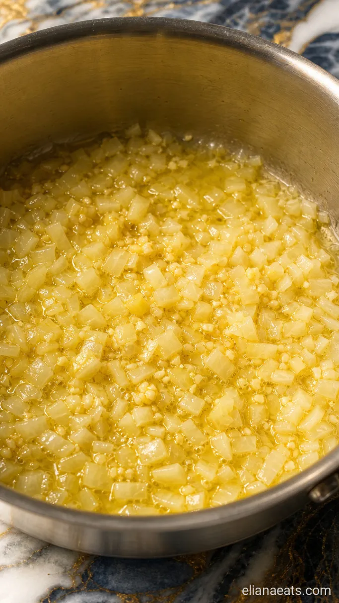 Step 1: Soften the Onion and Garlic in Butter