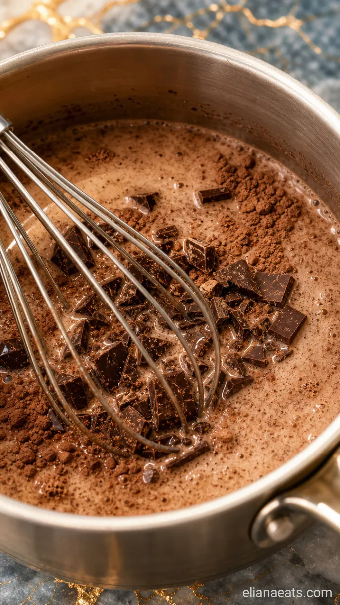 Step 1: Warm and Whisk the Chocolate Base