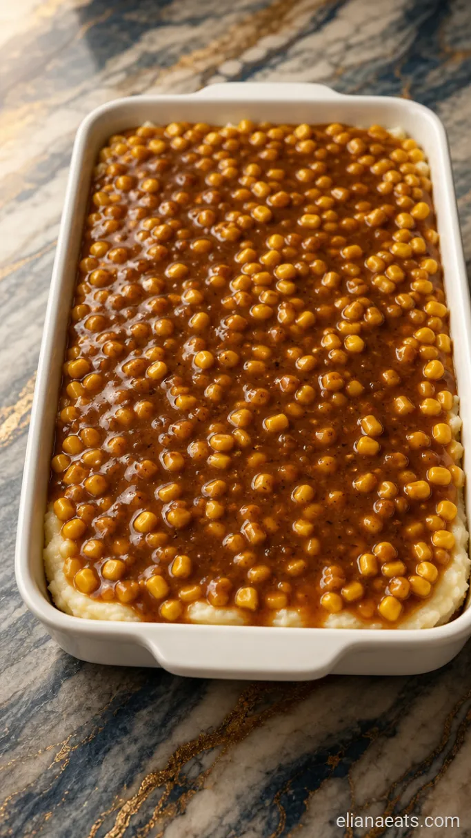 Step 2: Layer the Corn and Pour the Gravy