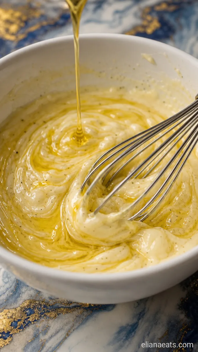 Step 2: Stream in the Olive Oil