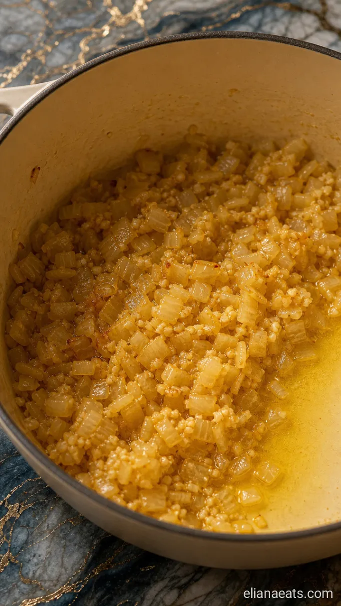 Step 2: Sweat the Onion and Garlic