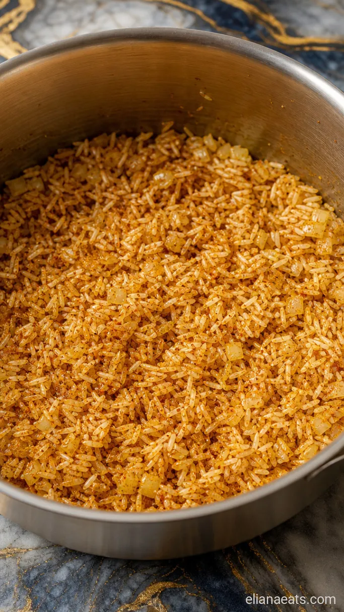 Step 2: Toast the Rice with the Spices
