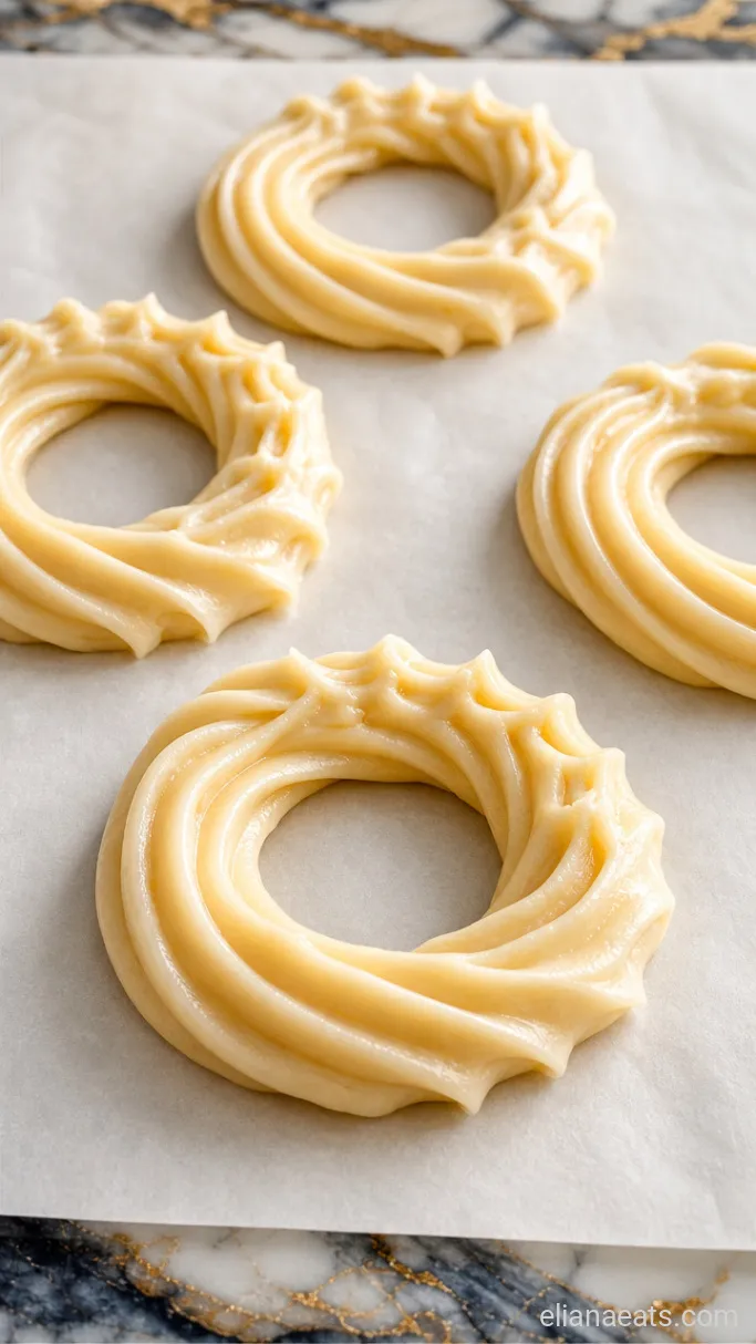 Step 3: Pipe the Crullers onto Parchment