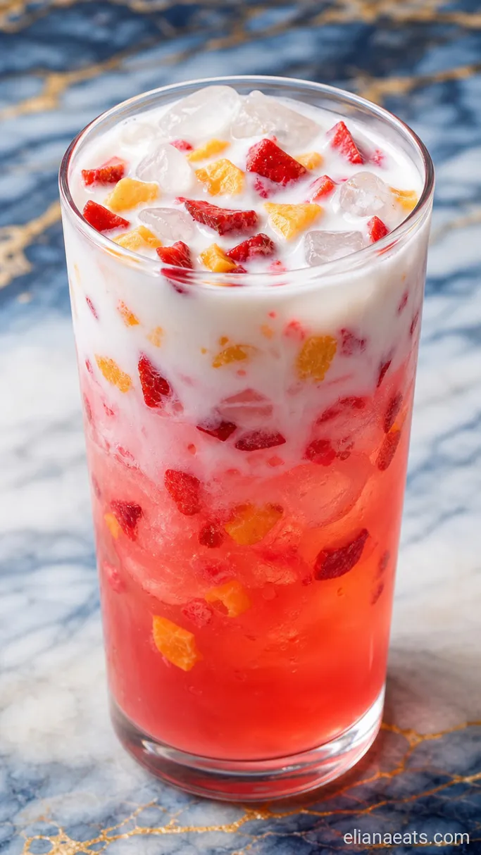 Step 3: Pour and Garnish the Coconut Milk Float
