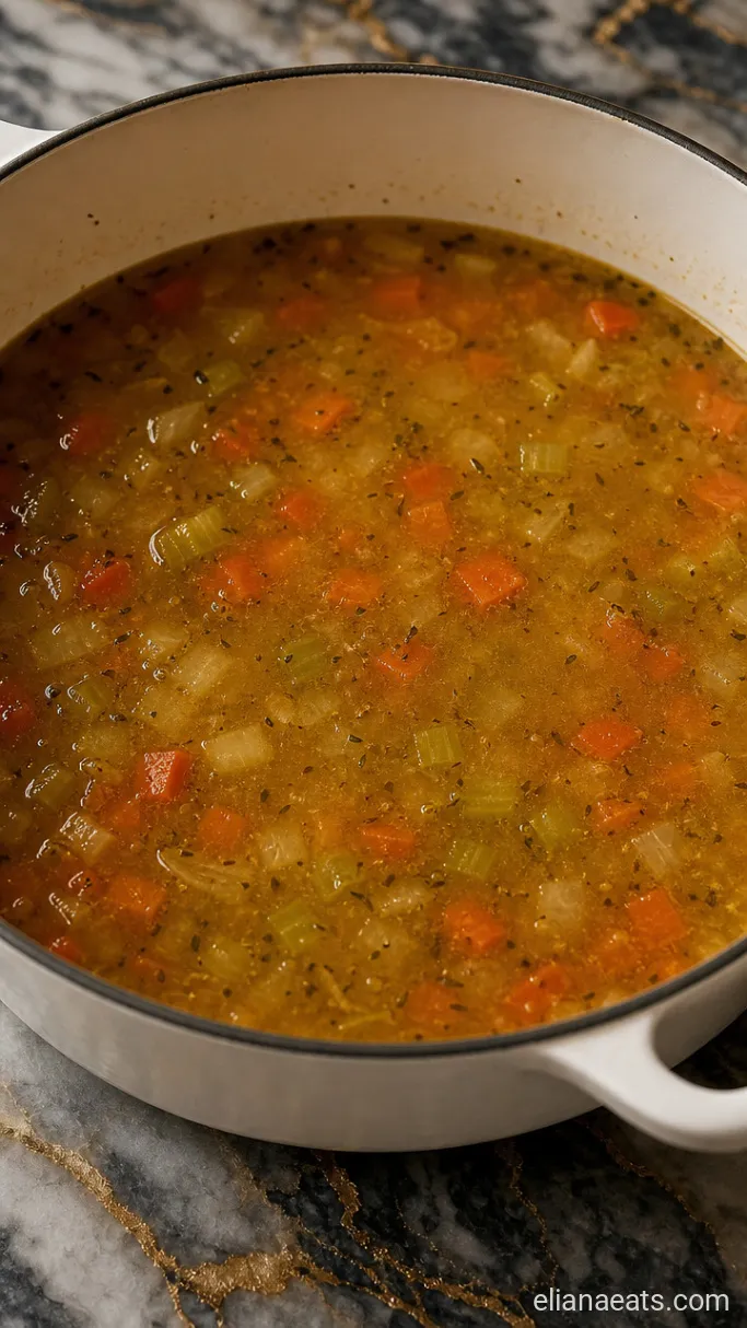 Step 3: Pour in the Broth and Season