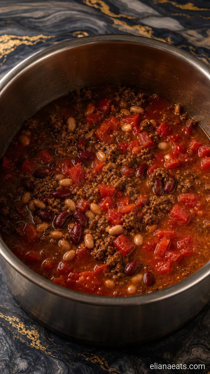 Step 3: Pour in the Liquids and Beans