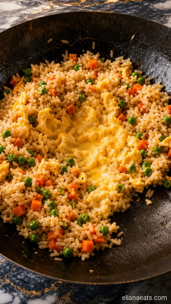 Step 3: Scramble the Eggs Into the Rice