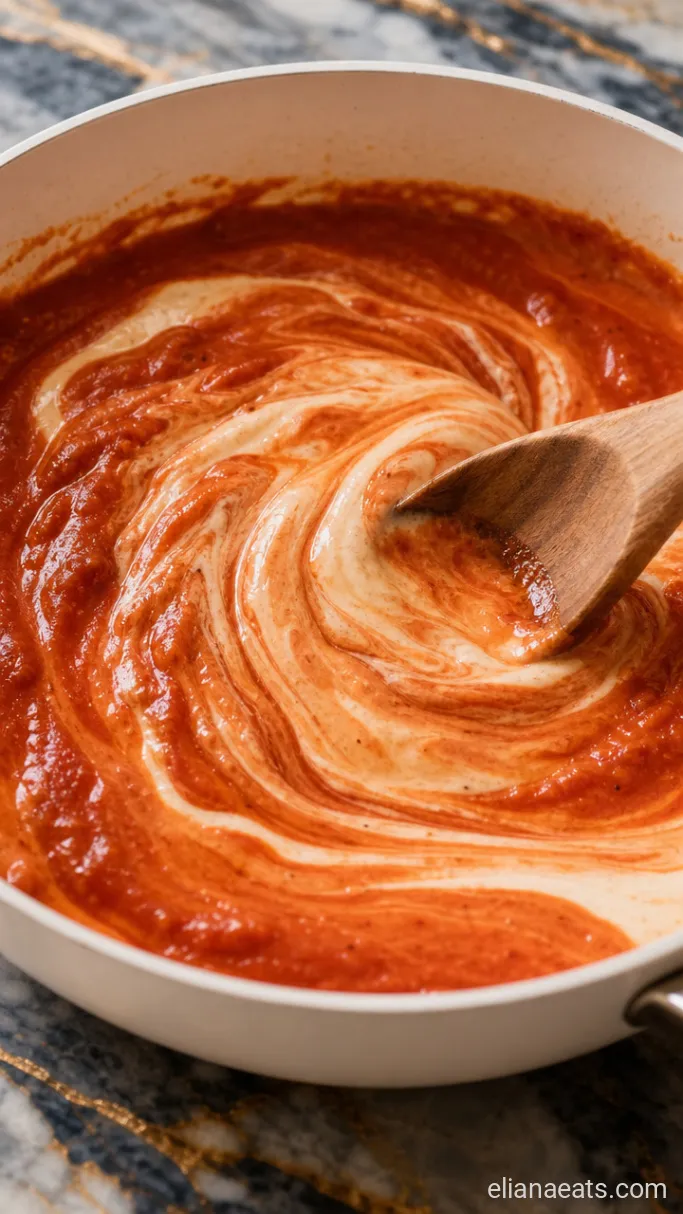 Step 3: Stir the Tomato Cream Sauce