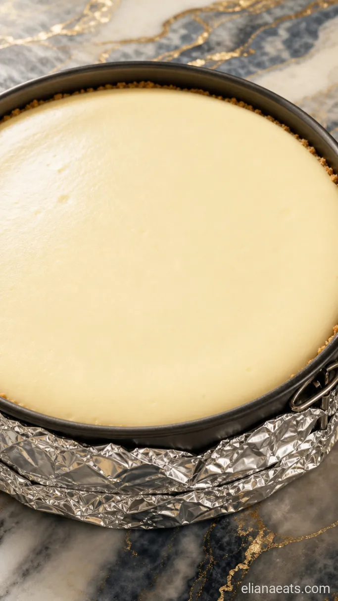 Step 3: Wrap and Water-Bath the Cheesecake