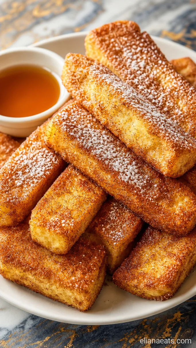 Step 5: Coat and Plate the French Toast Sticks