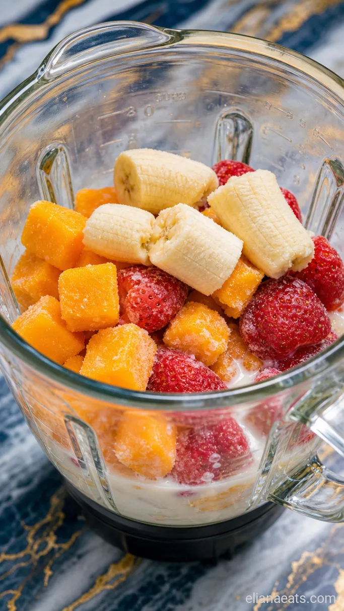Step 1: Blend the Fruit and Liquids