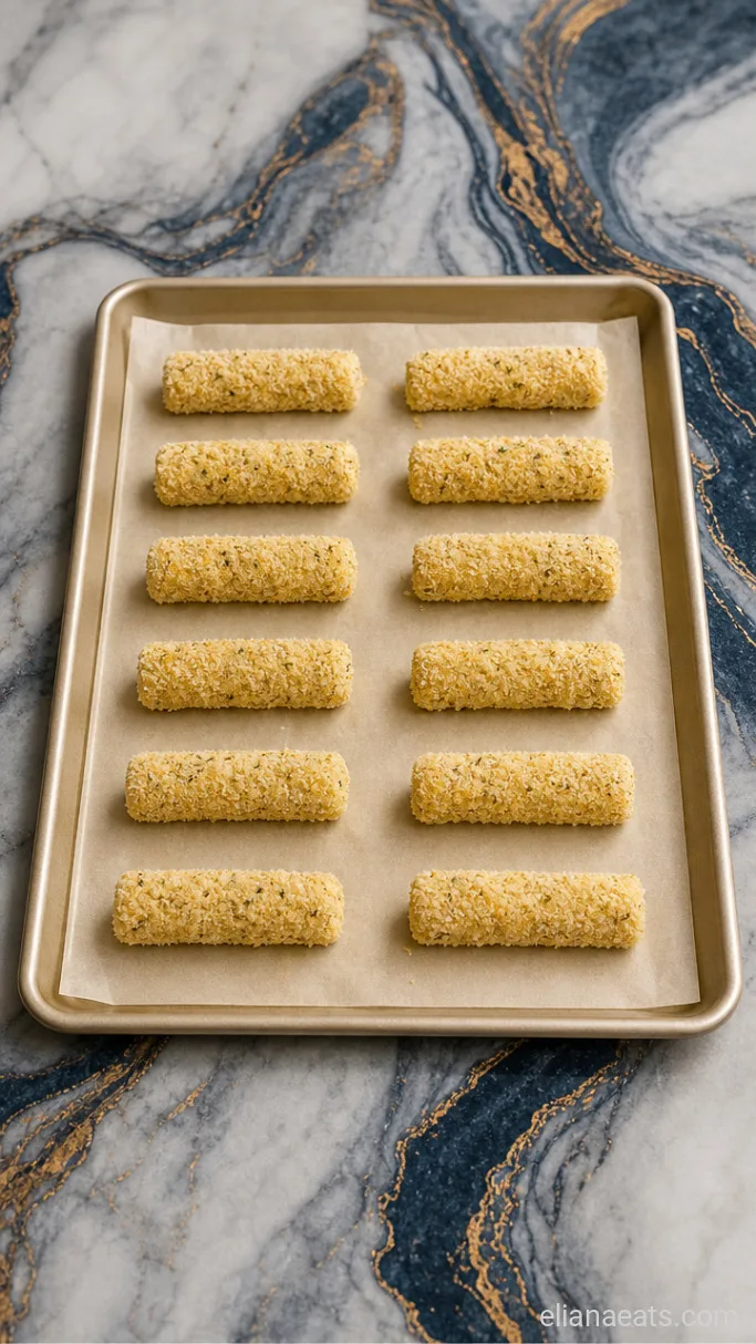 Step 1: Bread the Mozzarella Sticks