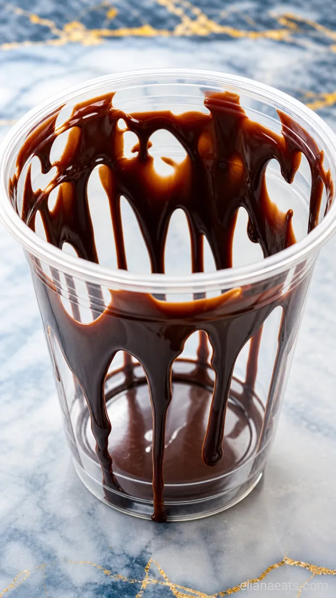 Step 1: Coat the Cup With Chocolate Sauce