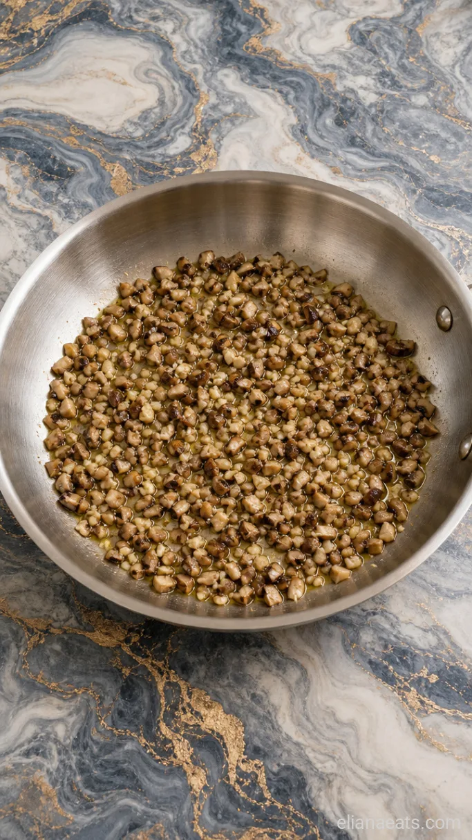 Step 1: Sauté the Stems and Garlic