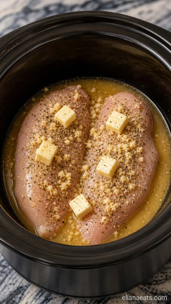 Step 1: Settle the Chicken into the Crockpot
