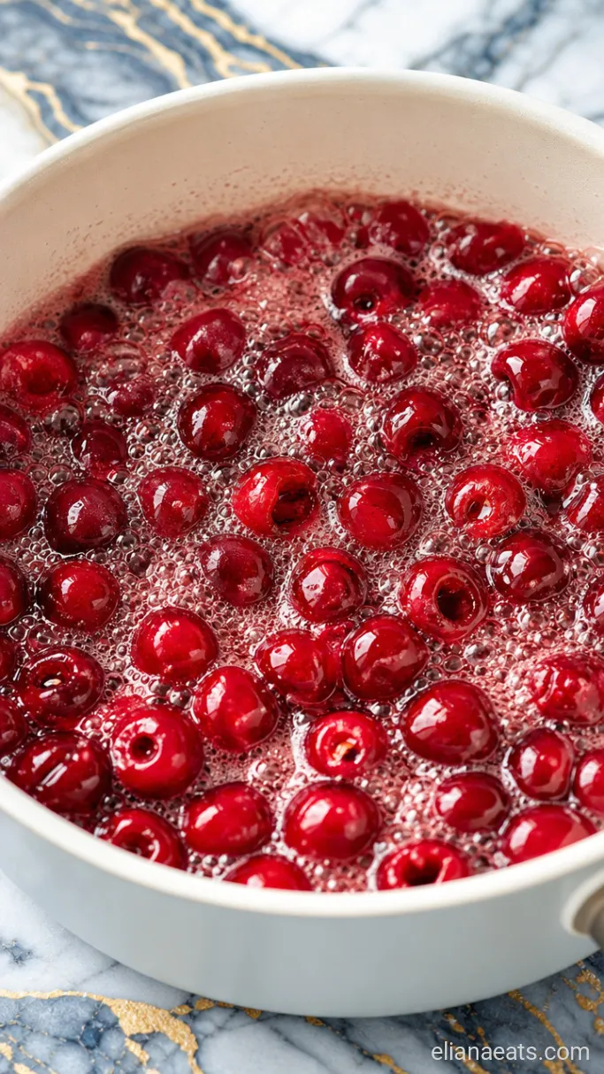 Step 1: Simmer the Cherry Syrup