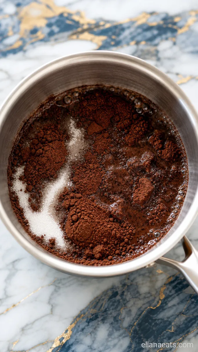 Step 1: Simmer the Mocha Sauce