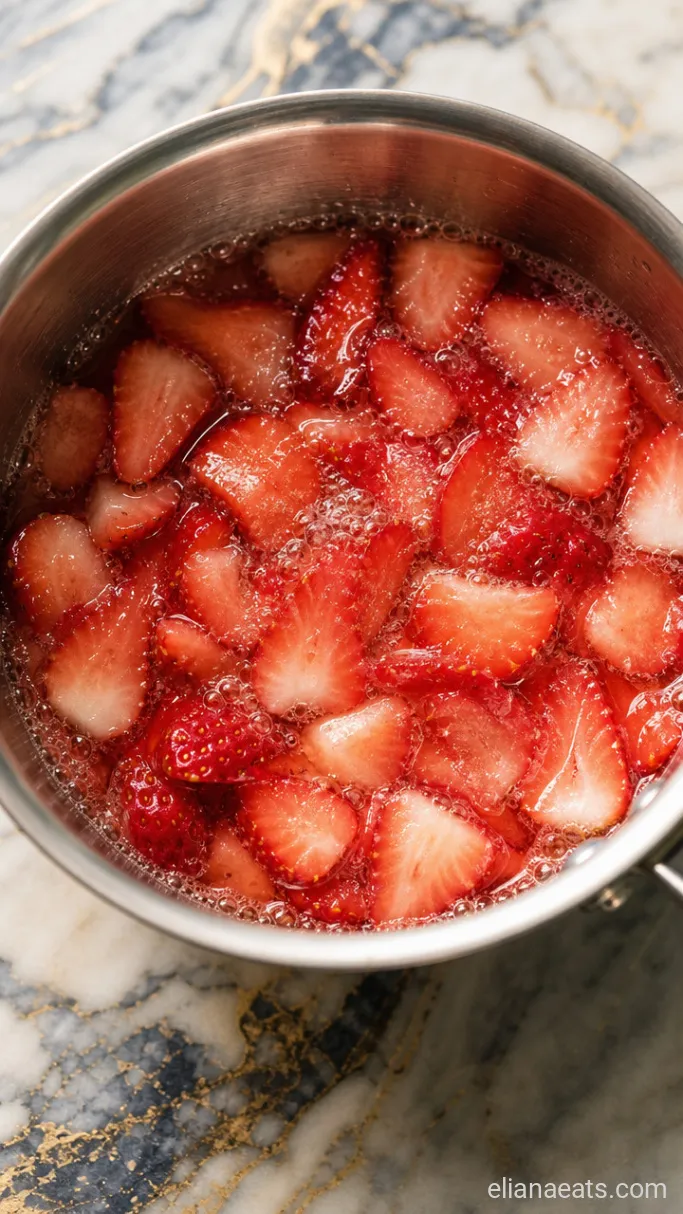 Step 1: Simmer the Strawberry Sauce
