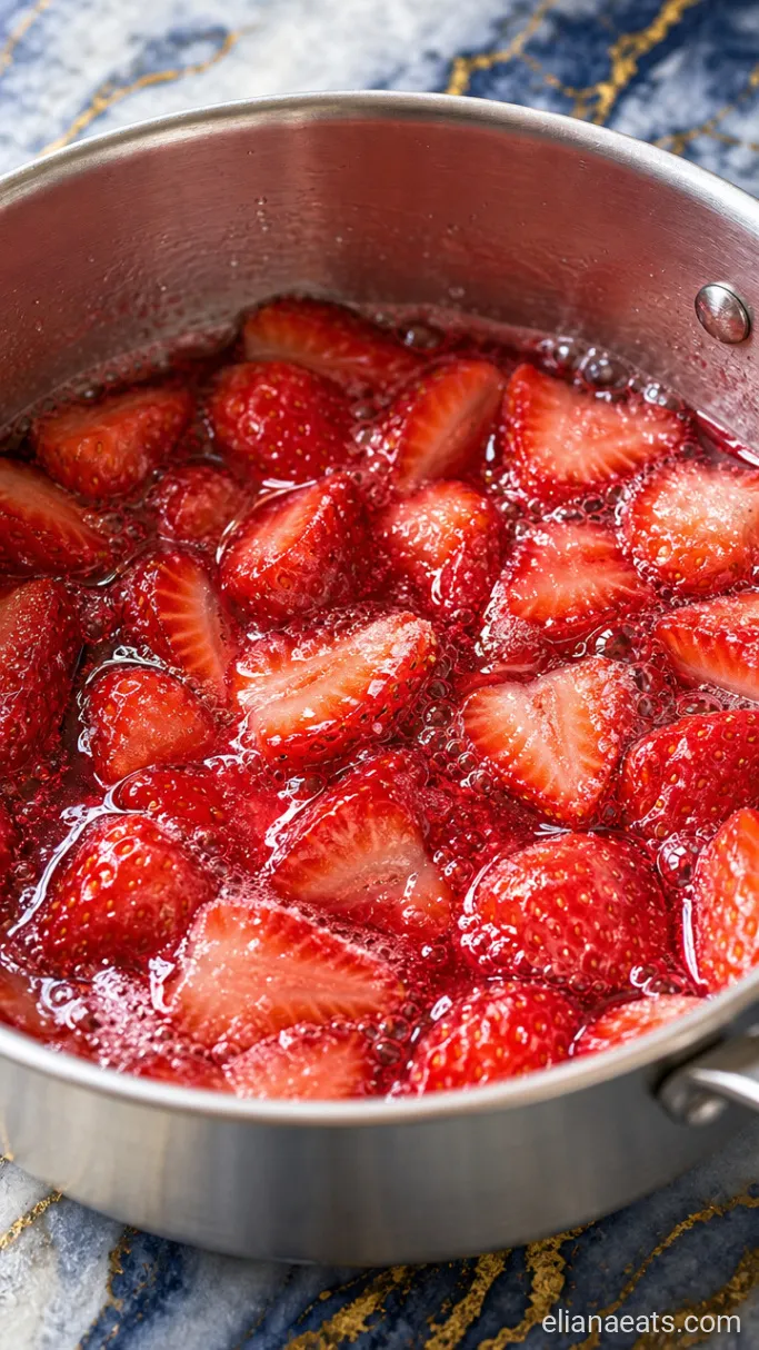 Step 1: Simmer the Strawberry Syrup