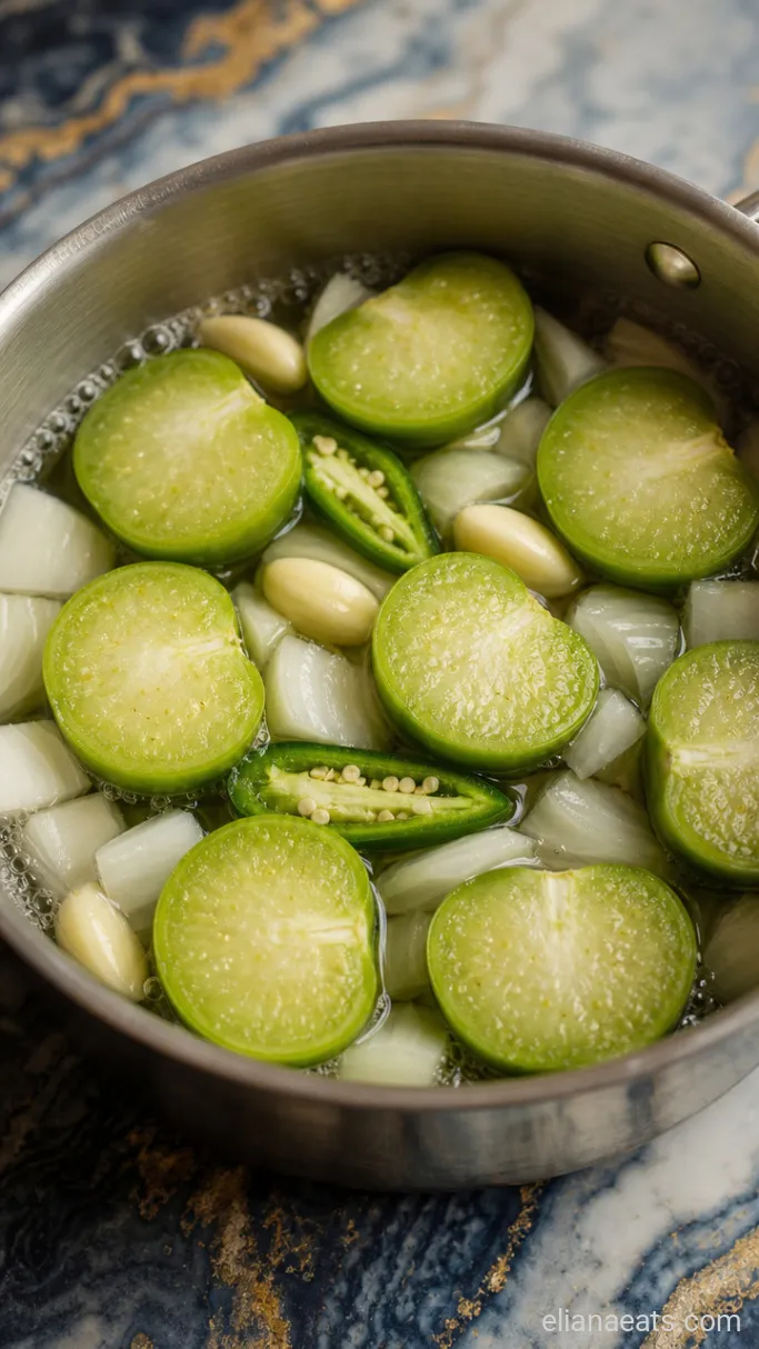 Step 1: Simmer the Tomatillos