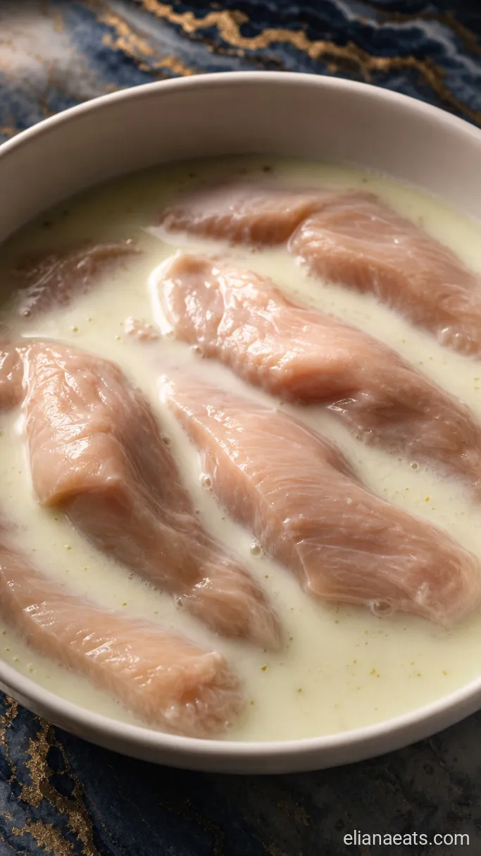 Step 1: Soak the Chicken Strips