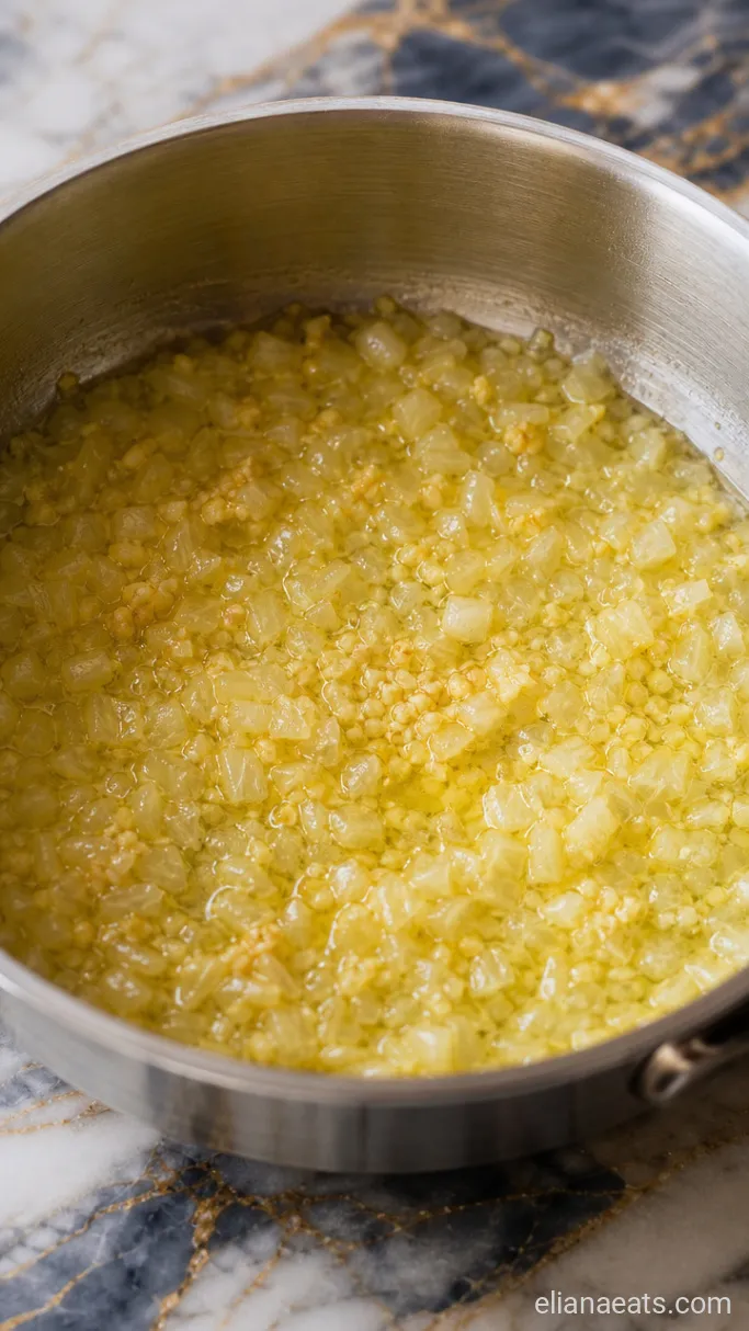 Step 1: Soften the Onion and Garlic in Butter