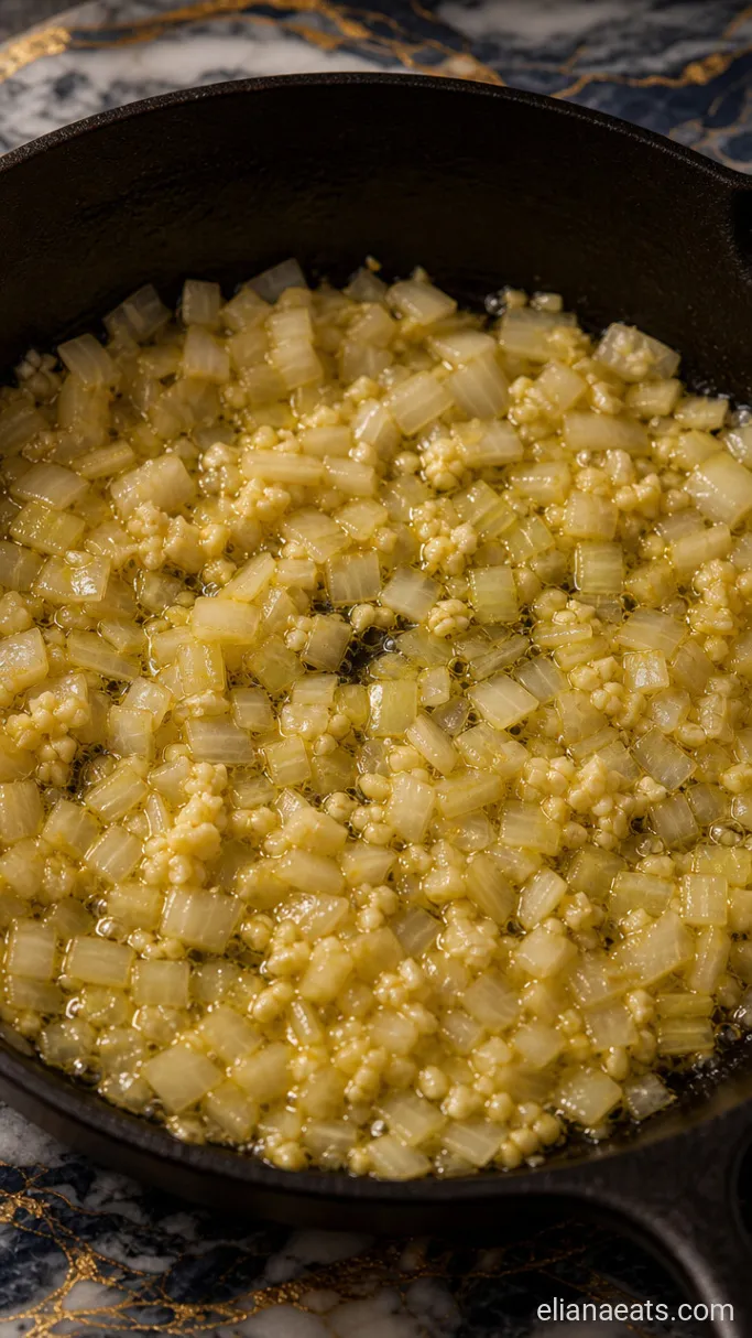 Step 1: Soften the Onion and Garlic