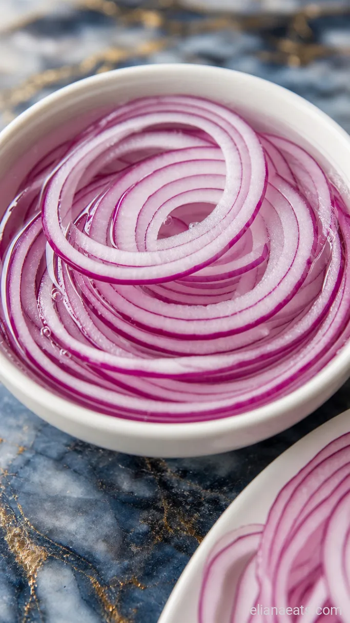 Step 2: Soak and Slice the Red Onion
