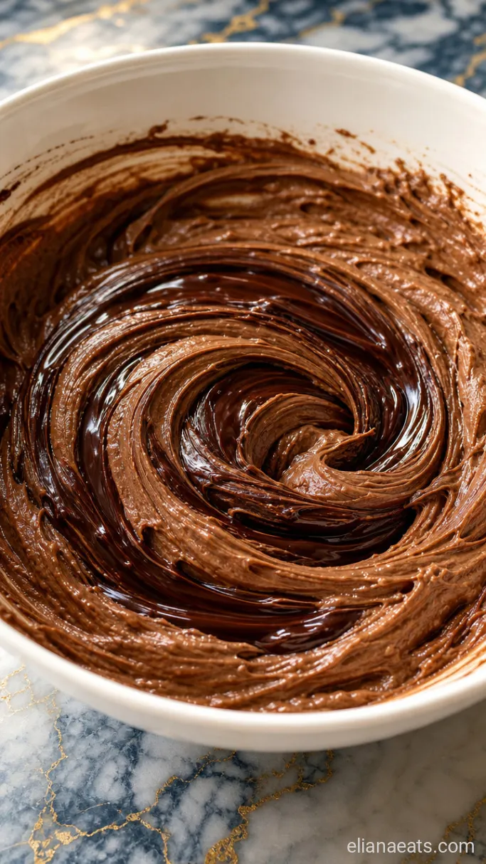 Step 3: Beat in the Eggs, Vanilla, and Melted Chocolate