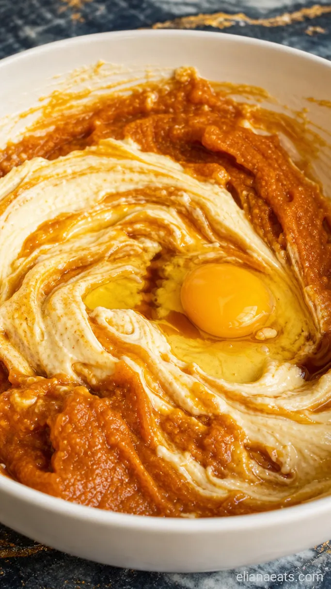 Step 3: Mix in the Egg, Vanilla, and Pumpkin