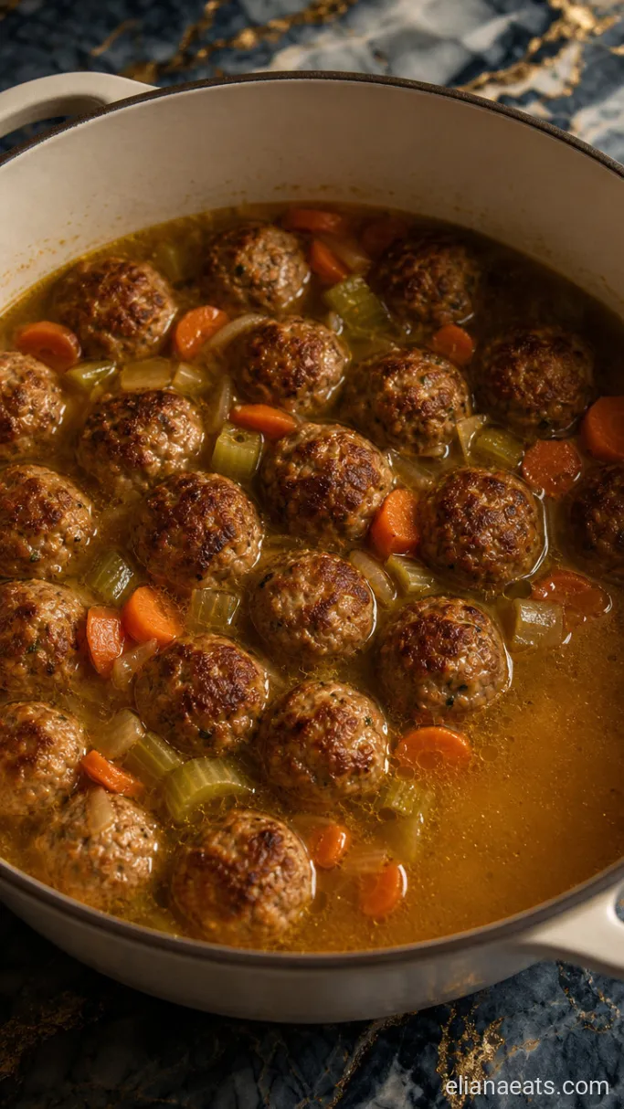 Step 3: Simmer the Meatballs in Broth