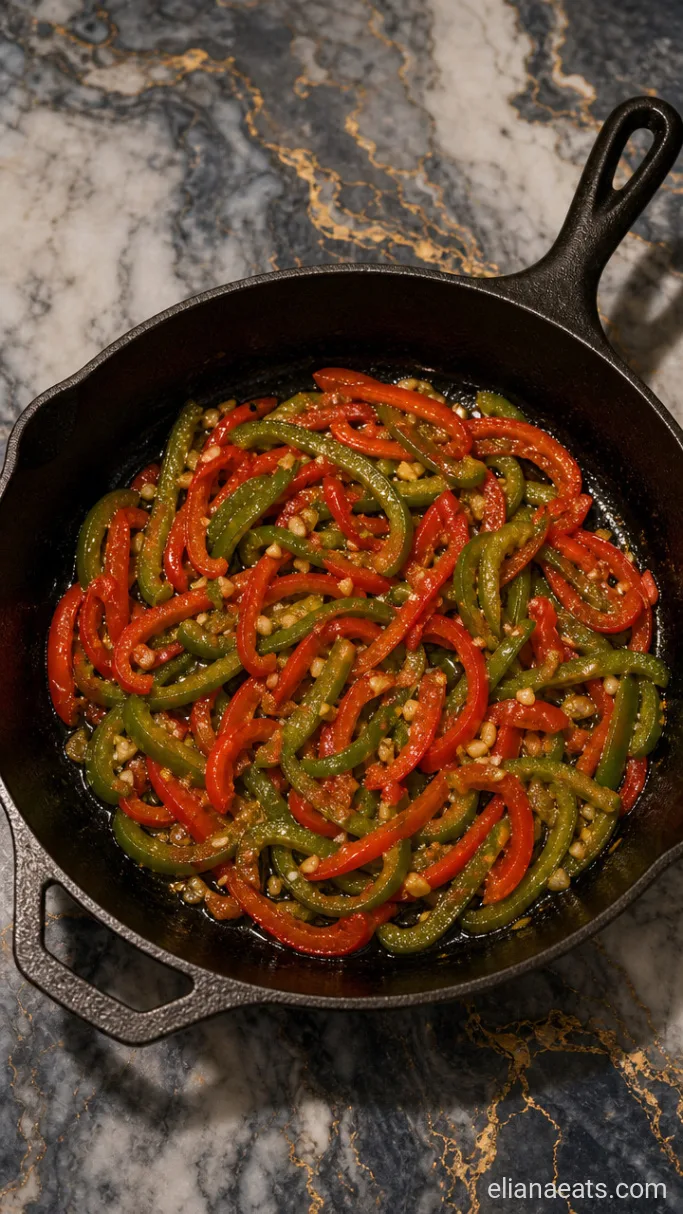 Step 3: Soften the Peppers and Garlic