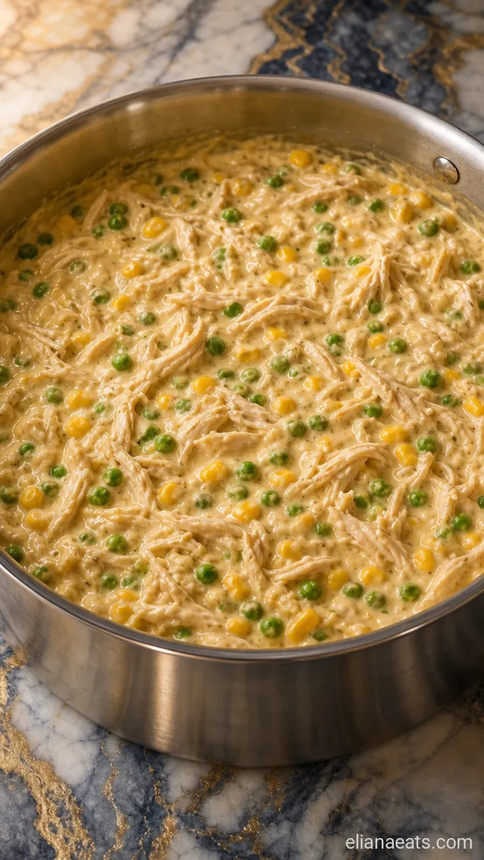 Step 3: Stir In the Chicken and Frozen Vegetables