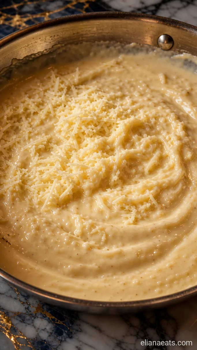 Step 4: Melt in the Parmesan