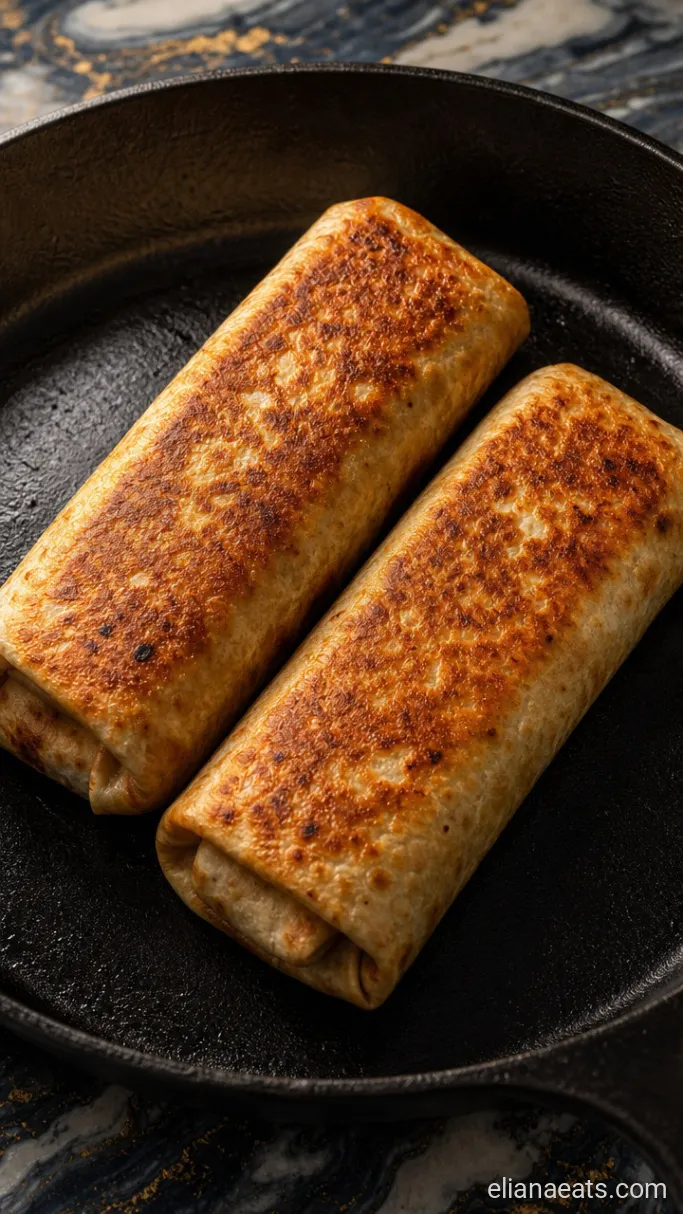 Step 4: Roll and Toast the Burritos