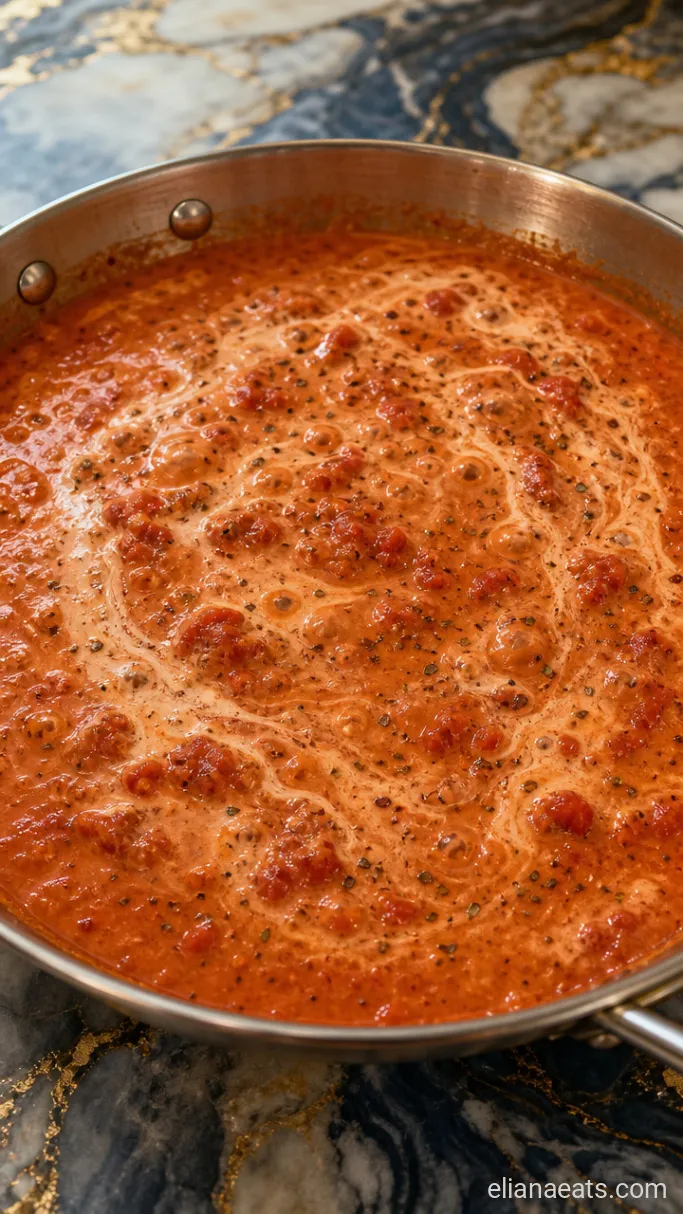 Step 4: Simmer the Tomato Cream Sauce